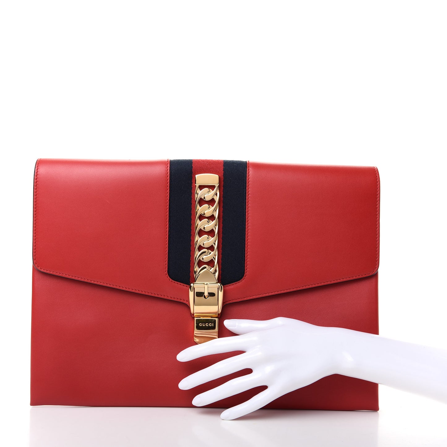 Calfskin Maxi Sylvie Clutch Red