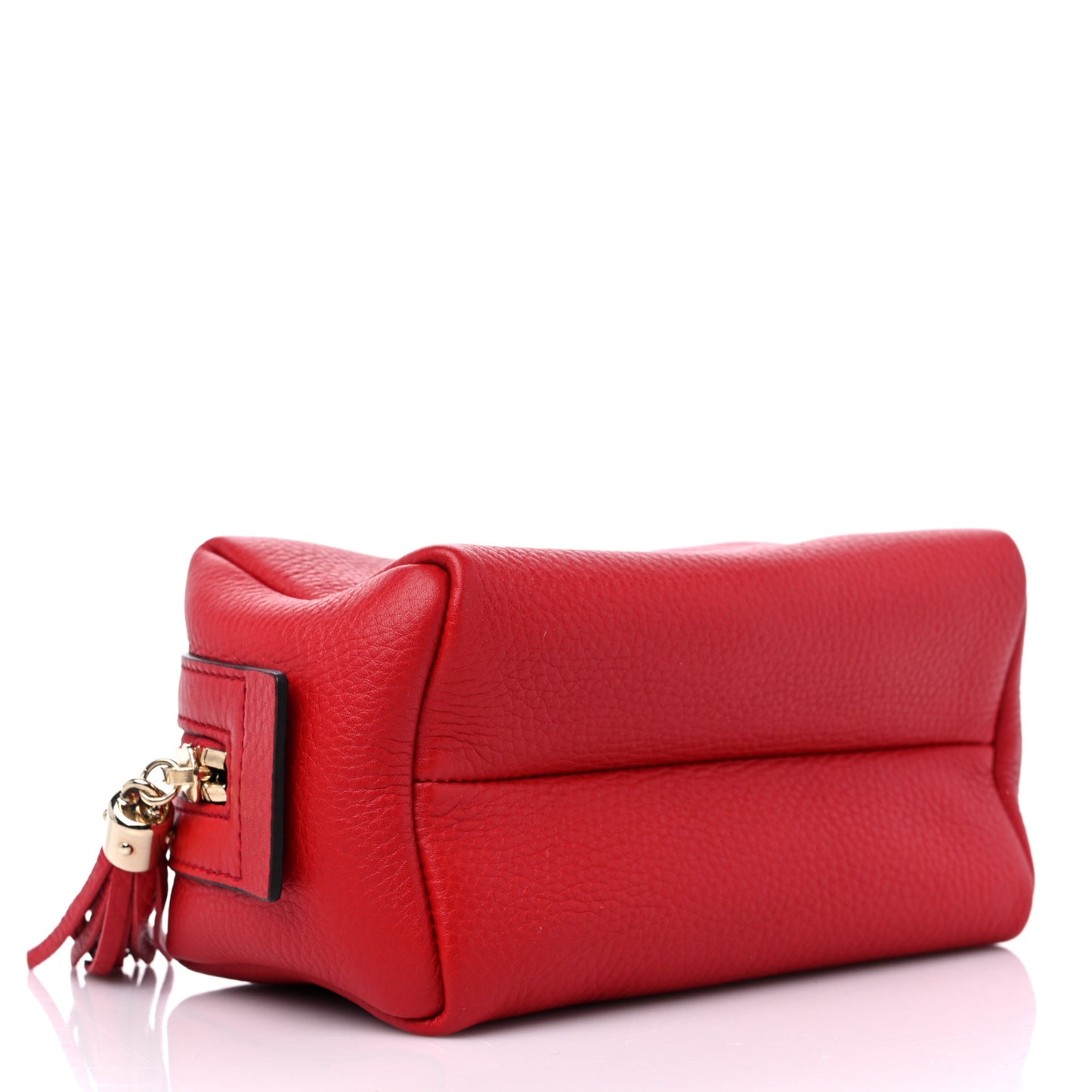 Pebbled Calfskin Medium Soho Cosmetic Case Red