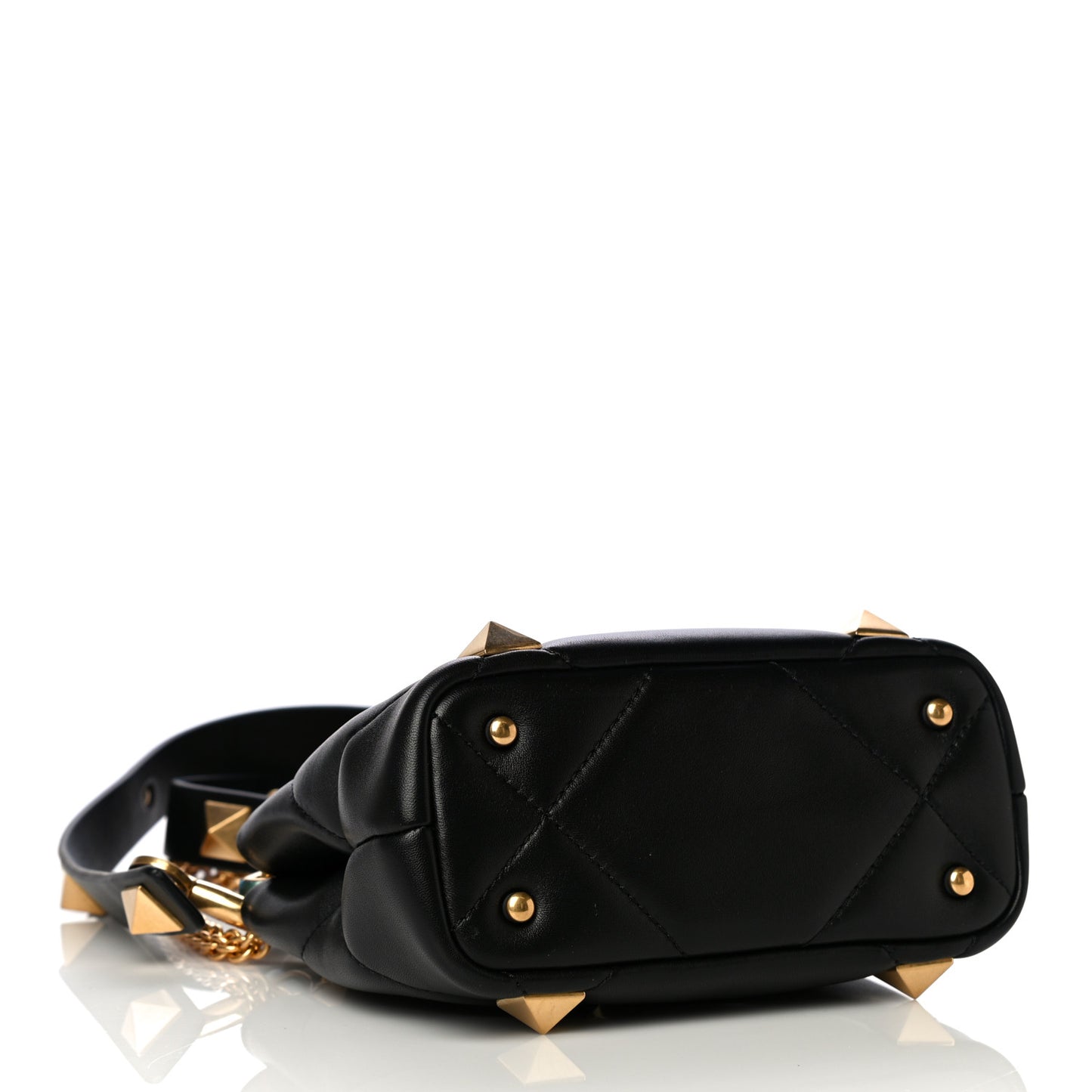 Nappa Mini Roman Stud The Handle Bag Black