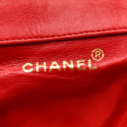 Chanel Lambskin Quilted Backpack Red 6 of 10