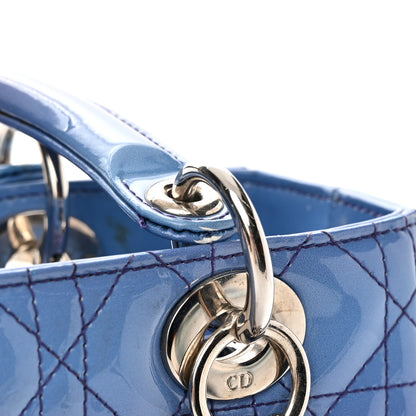 Christian Dior Patent Cannage Gradient Medium Lady Dior Purple Blue 17 of 26