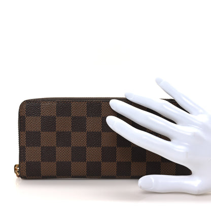 Louis Vuitton Damier Ebene Clemence Wallet Rose Ballerine 2 of 9
