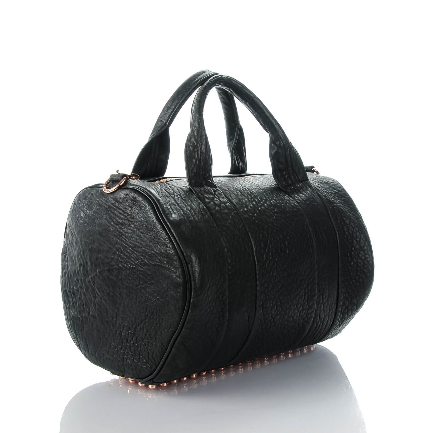 Alexander Wang Pebbled Lambskin Rocco Black Rose Gold Hardware 3 of 7