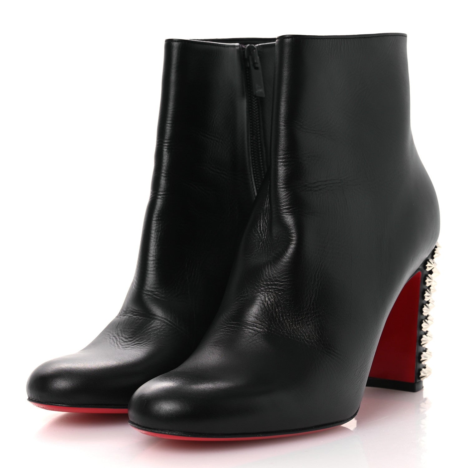 Christian Louboutin Smooth Calfskin Suzi Folk 85 Ankle Boots 38 Black 4 of 10