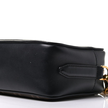 Fendi Glazed Fabric Vitello Century FF 1974 Stamp Patch Camera Case Mogano Panna Black 15 of 16