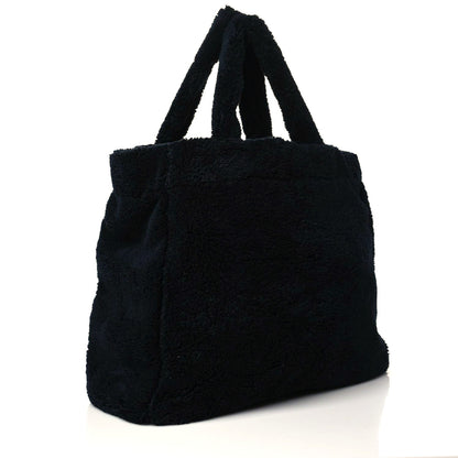 Prada Terry Cloth Tote Bag Black White 3 of 10