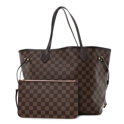 Louis Vuitton Damier Ebene Neo Neverfull MM Rose Ballerine 1 of 12