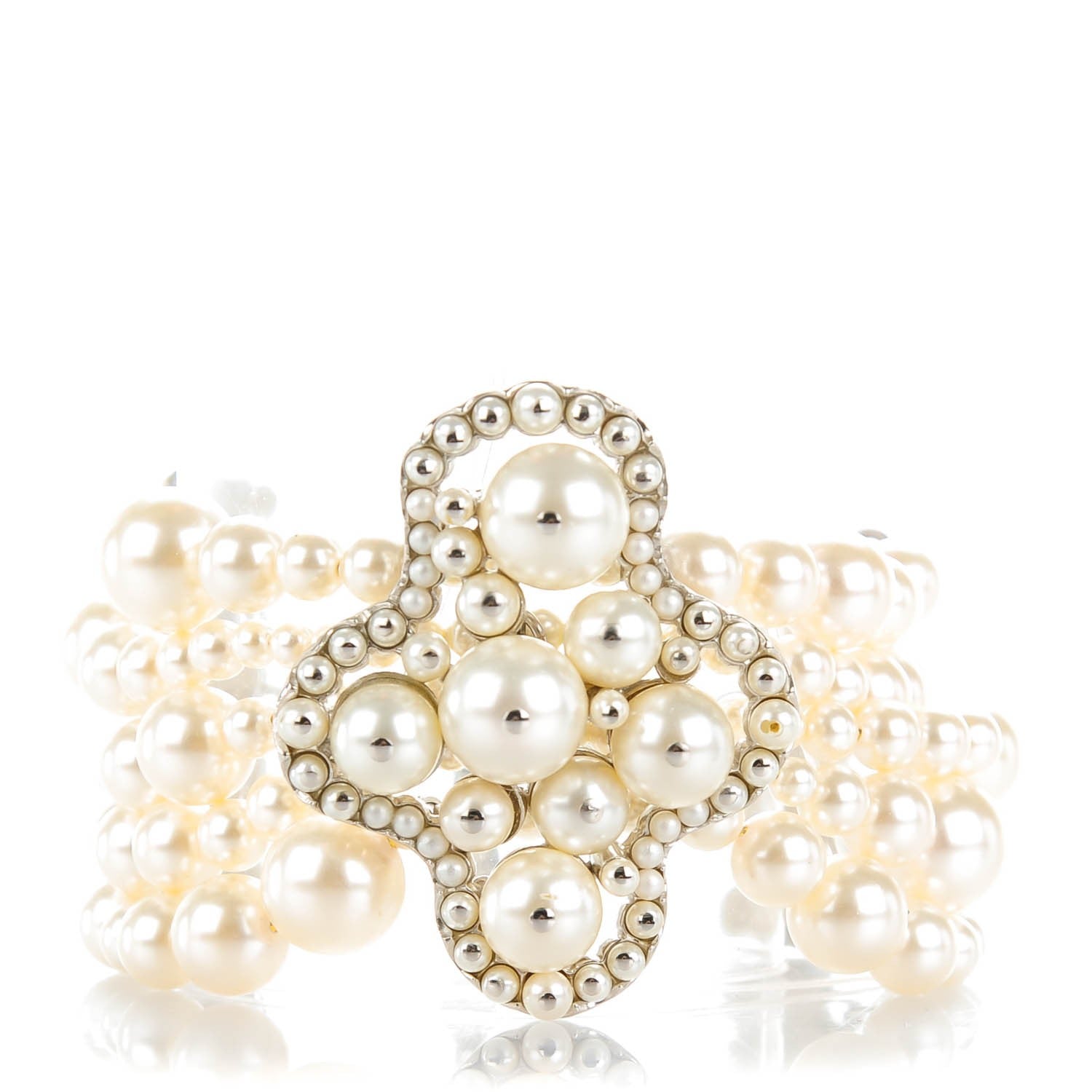 Chanel Pearl Multi Strand Bracelet Silver 1 of 4