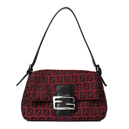 Fendi Zucchino Mini Mama Baguette Black Red 1 of 14