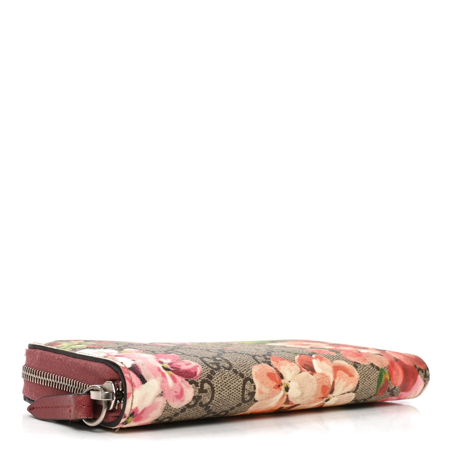 Gucci GG Supreme Monogram Blooms Zip Around Wallet Beige Multicolor Dry Rose 4 of 7