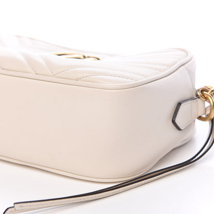 Gucci Calfskin Matelasse Small GG Marmont Chain Shoulder Bag White 7 of 11