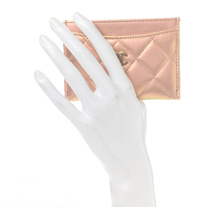 Chanel Iridescent Calfskin Quilted Card Holder Pink 4 of 9