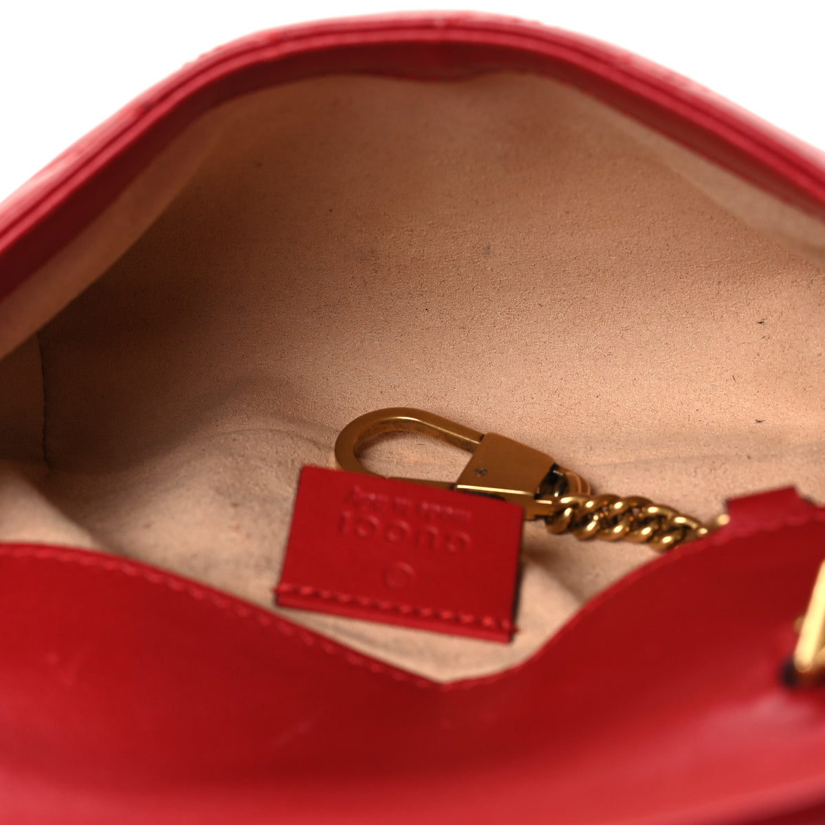 Gucci Calfskin Matelasse Super Mini GG Marmont Shoulder Bag Hibiscus Red 5 of 12