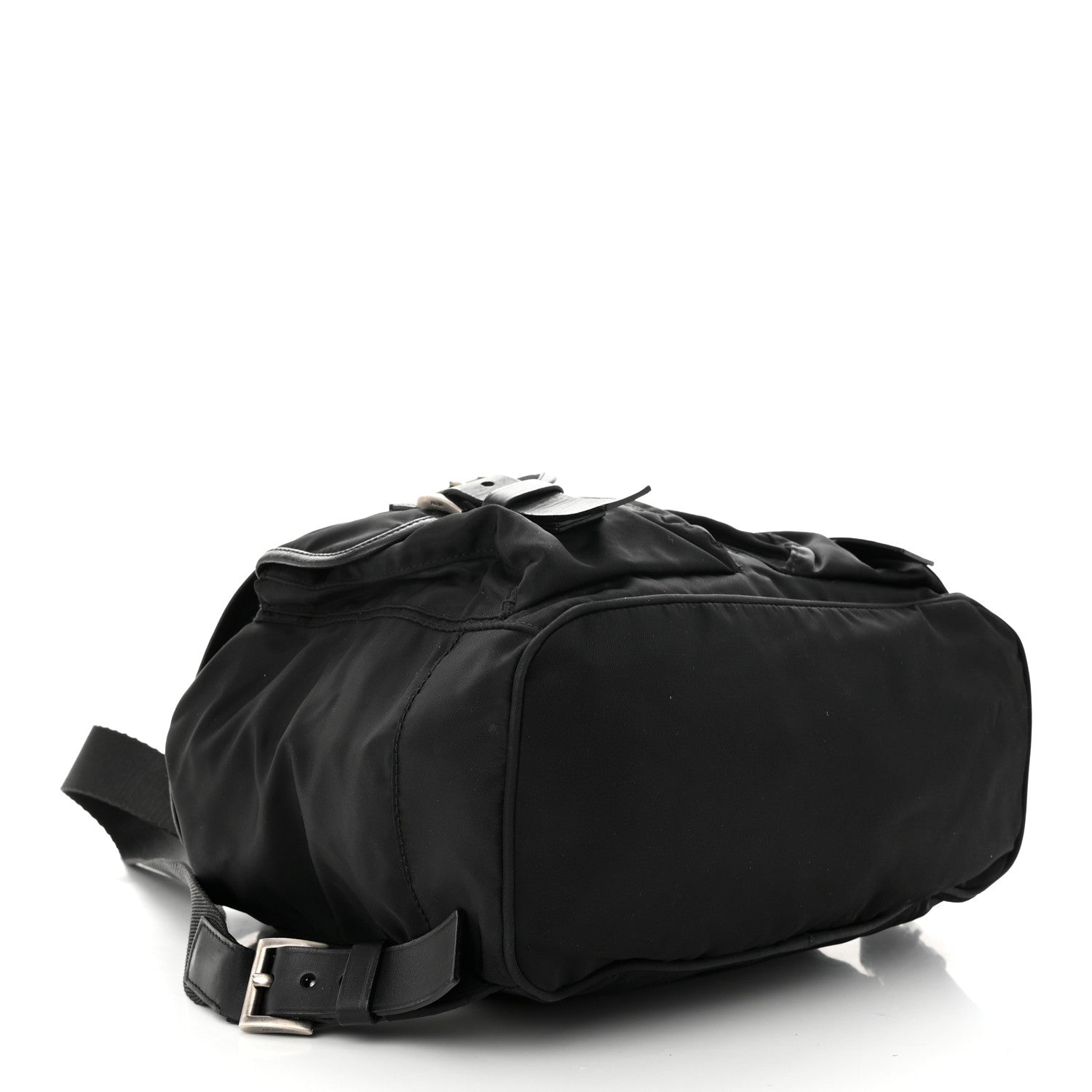 Prada Tessuto Nylon Calfskin Medium Backpack Black 4 of 12