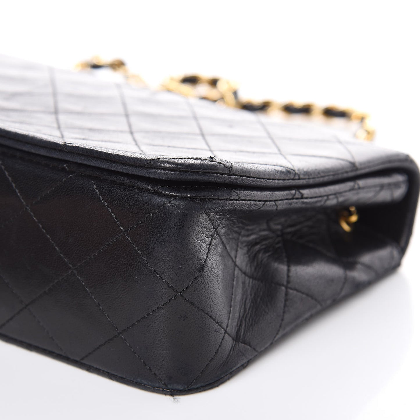 Lambskin Quilted Small Single Flap Bag Black