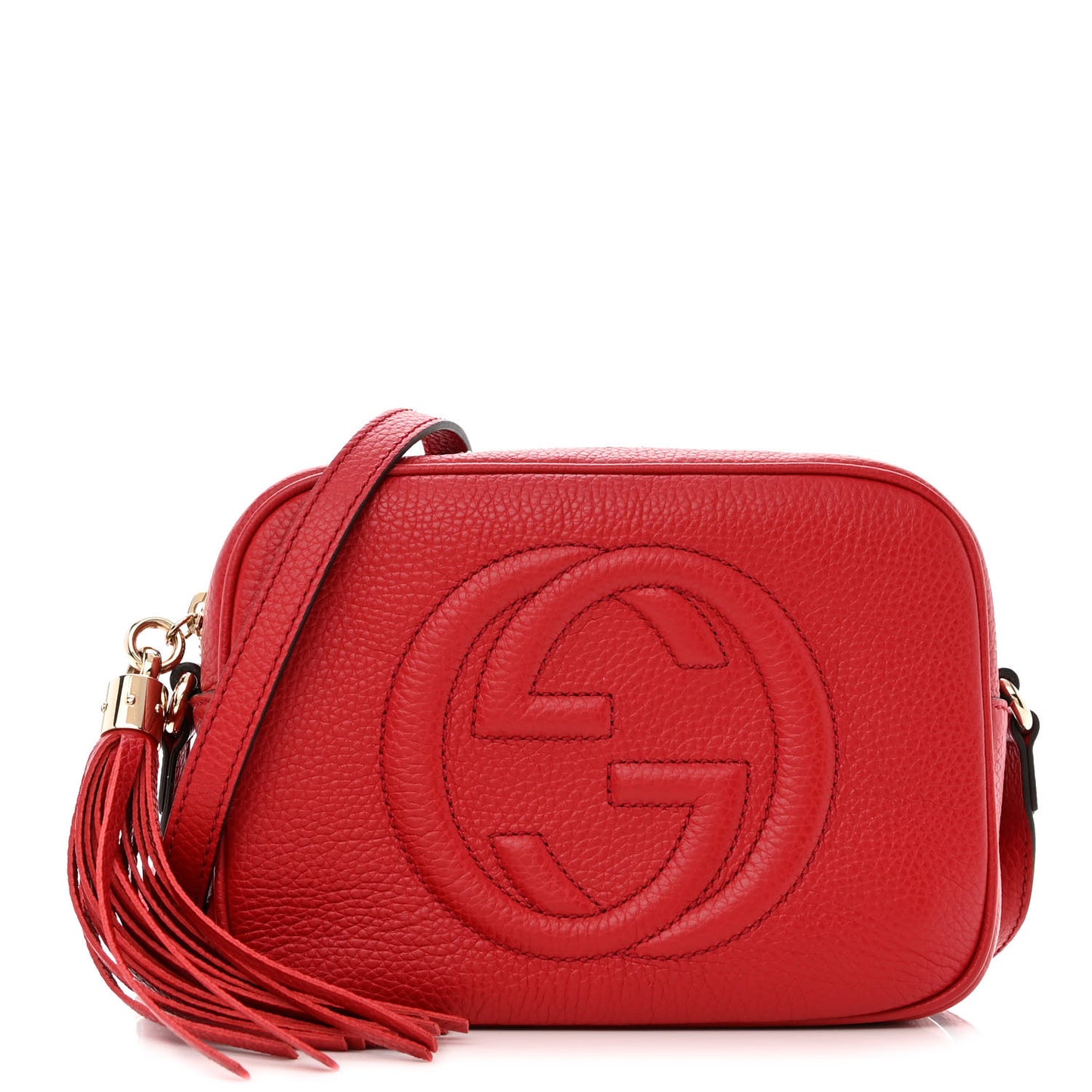 Pebbled Calfskin Small Soho Disco Bag Tabasco Red