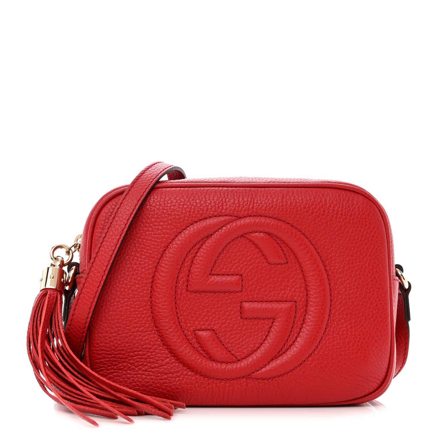 Gucci Pebbled Calfskin Small Soho Disco Bag Tabasco Red 1 of 10