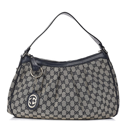 Gucci Monogram Medium Sukey Hobo Navy 1 of 11
