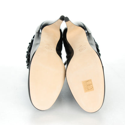 Chanel Lambskin Patent Camellia Ankle Booties 41 Black 5 of 9