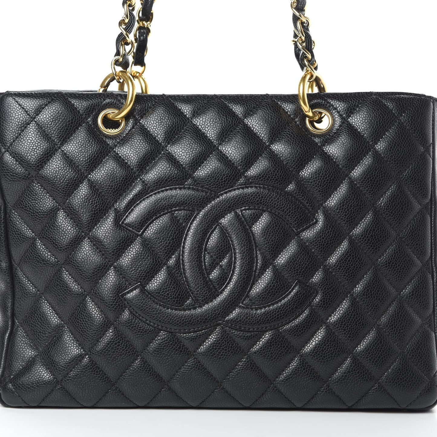 Caviar Quilted Grand Shopping Tote GST Black