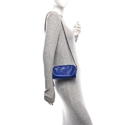 Chanel Lambskin Diamond Quilted Small Shoulder Bag Blue 2 of 12