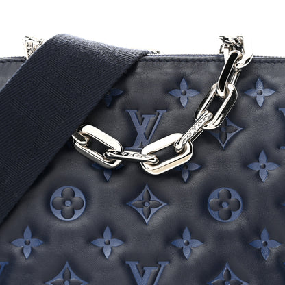 Louis Vuitton Lambskin Embossed Monogram Coussin PM Navy 16 of 21