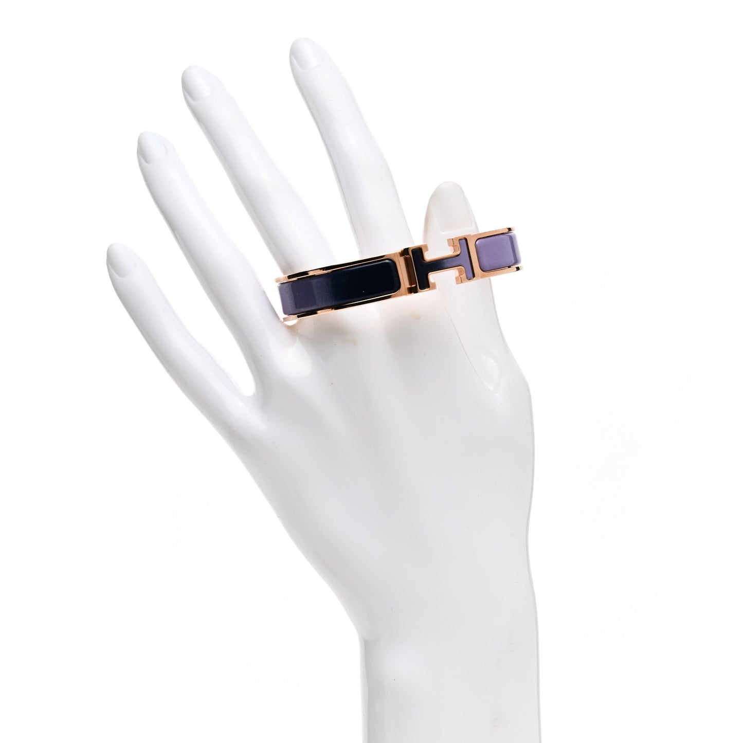 Enamel Narrow Fusion Clic Clac H Bracelet GM Lilas Ultramarine