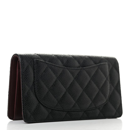 Chanel Caviar Quilted Yen Wallet Black 2 of 6