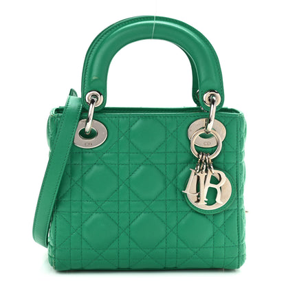 Christian Dior Lambskin Cannage Mini Lady Dior Green 1 of 12