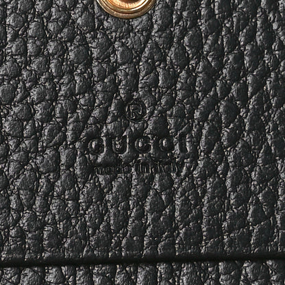 Gucci Dollar Calfskin GG Supreme Monogram GG Marmont Card Case Black Beige Ebony 6 of 8