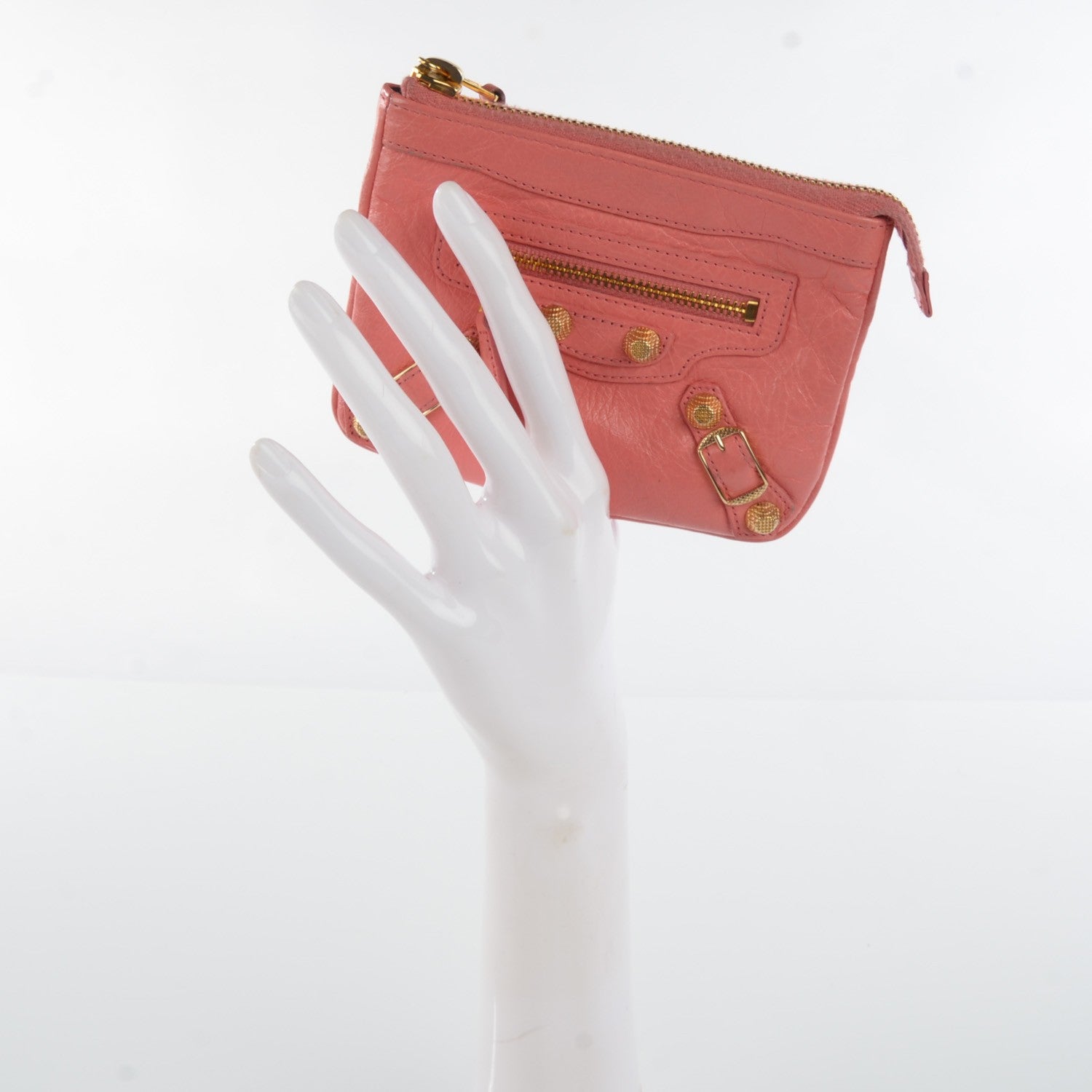 Balenciaga Agneau Giant 12 Gold Hardware M Porte-Monnaie Coin Purse Rose Azalee 2 of 9