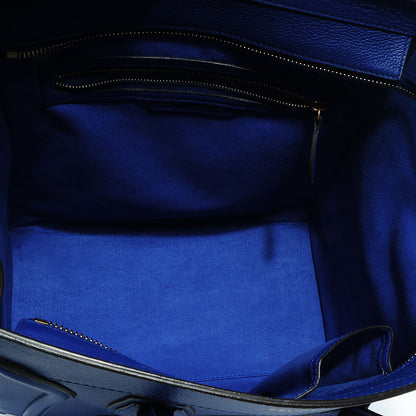 Celine Drummed Calfskin Mini Luggage Indigo 6 of 9