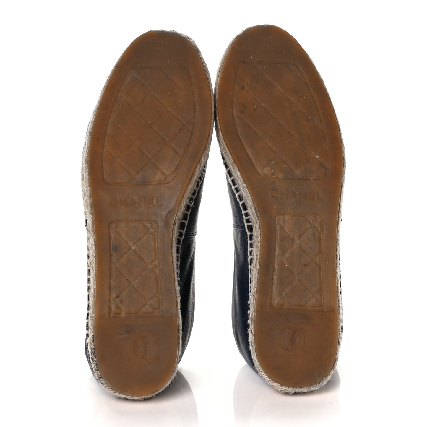 Lambskin CC Espadrilles 38 Navy Black