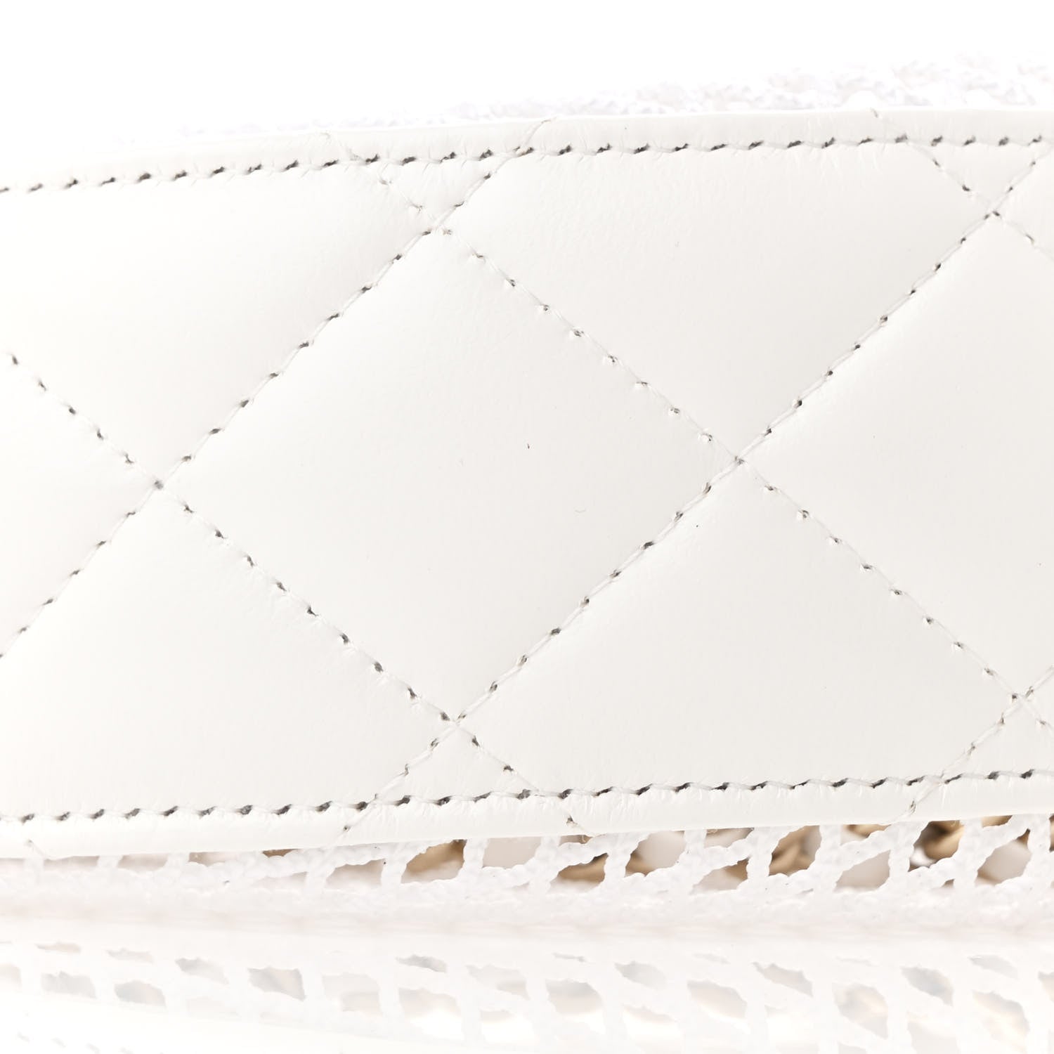 Chanel Mesh Shiny Lambskin Chain Hobo White 11 of 13