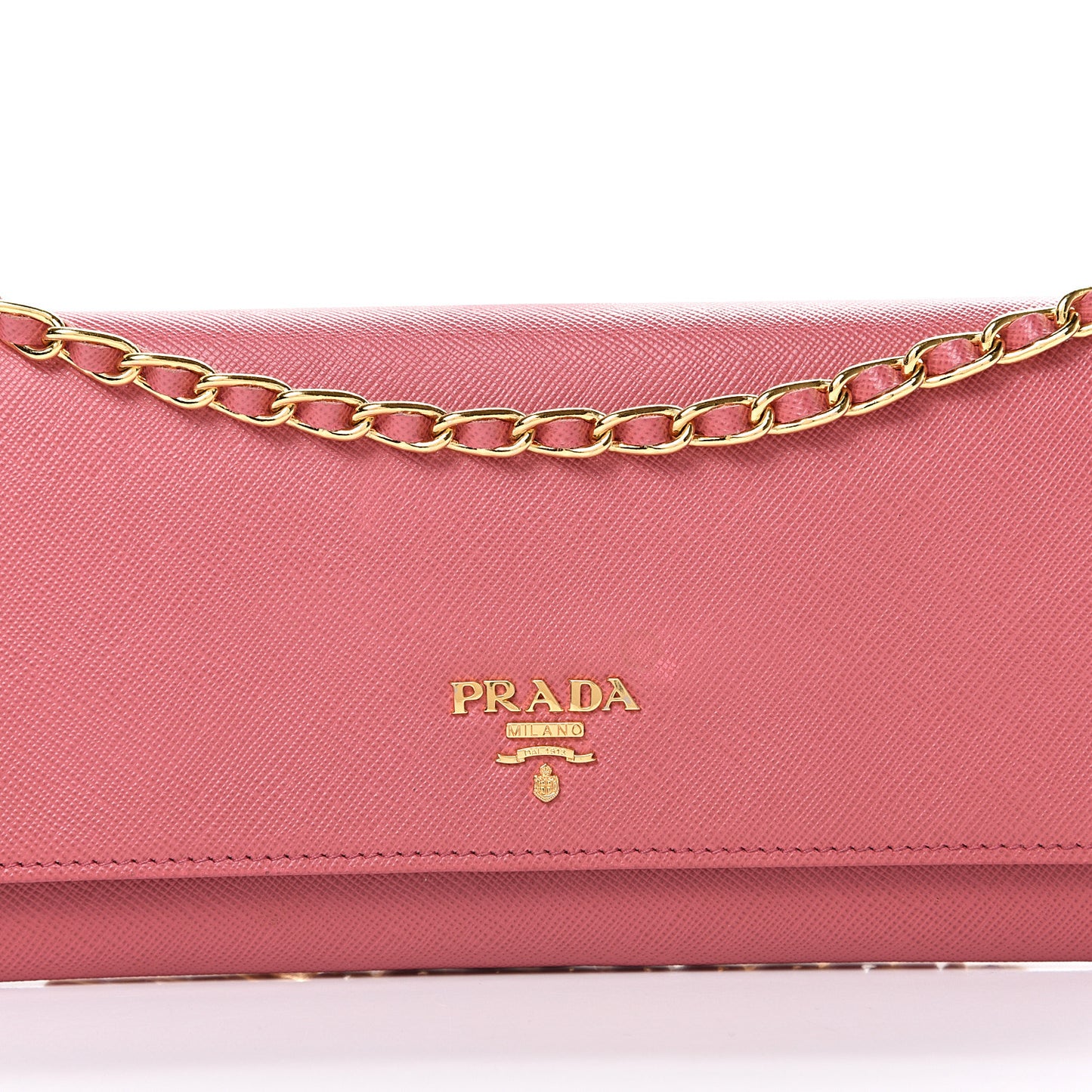 Saffiano Metal Oro Chain Wallet Peonia