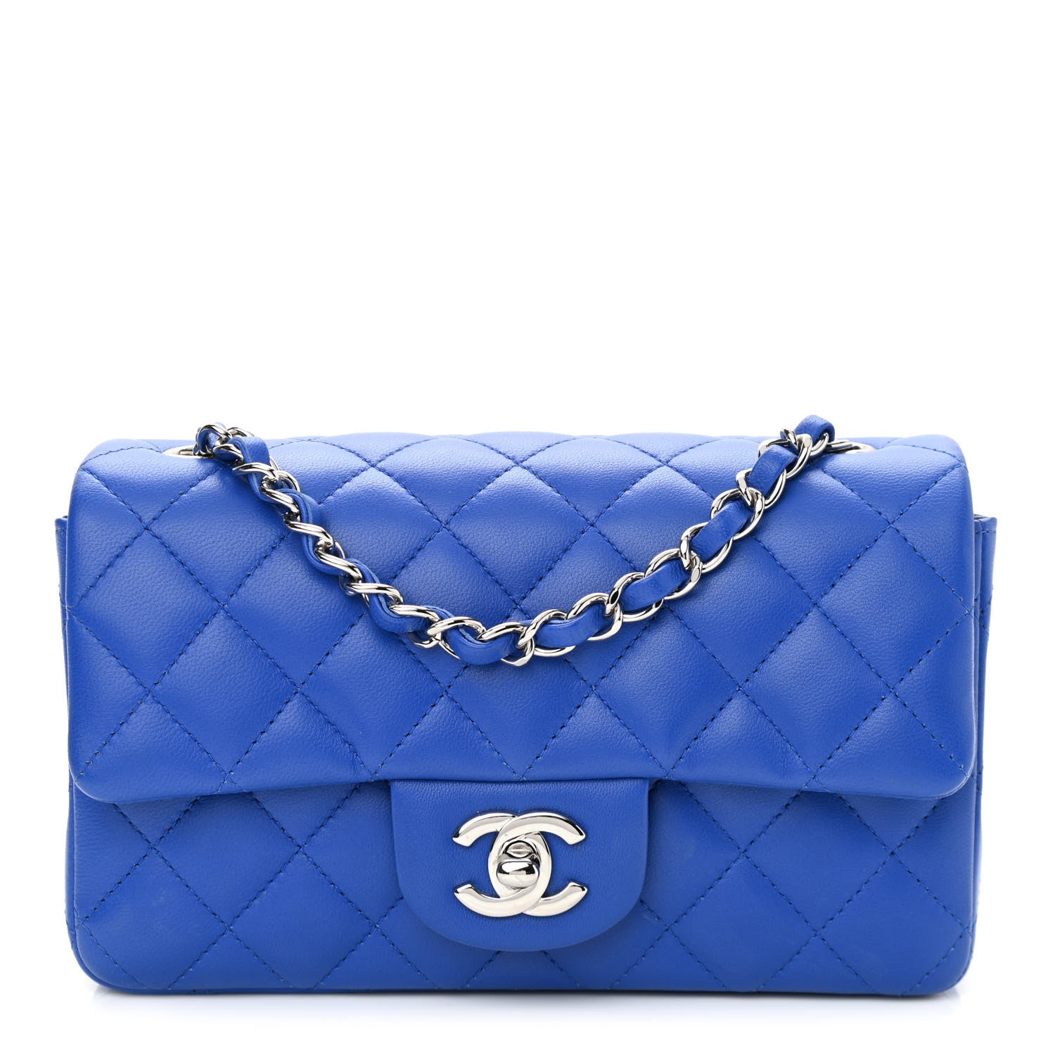 Chanel Lambskin Quilted Mini Rectangular Flap Royal Blue 1 of 10