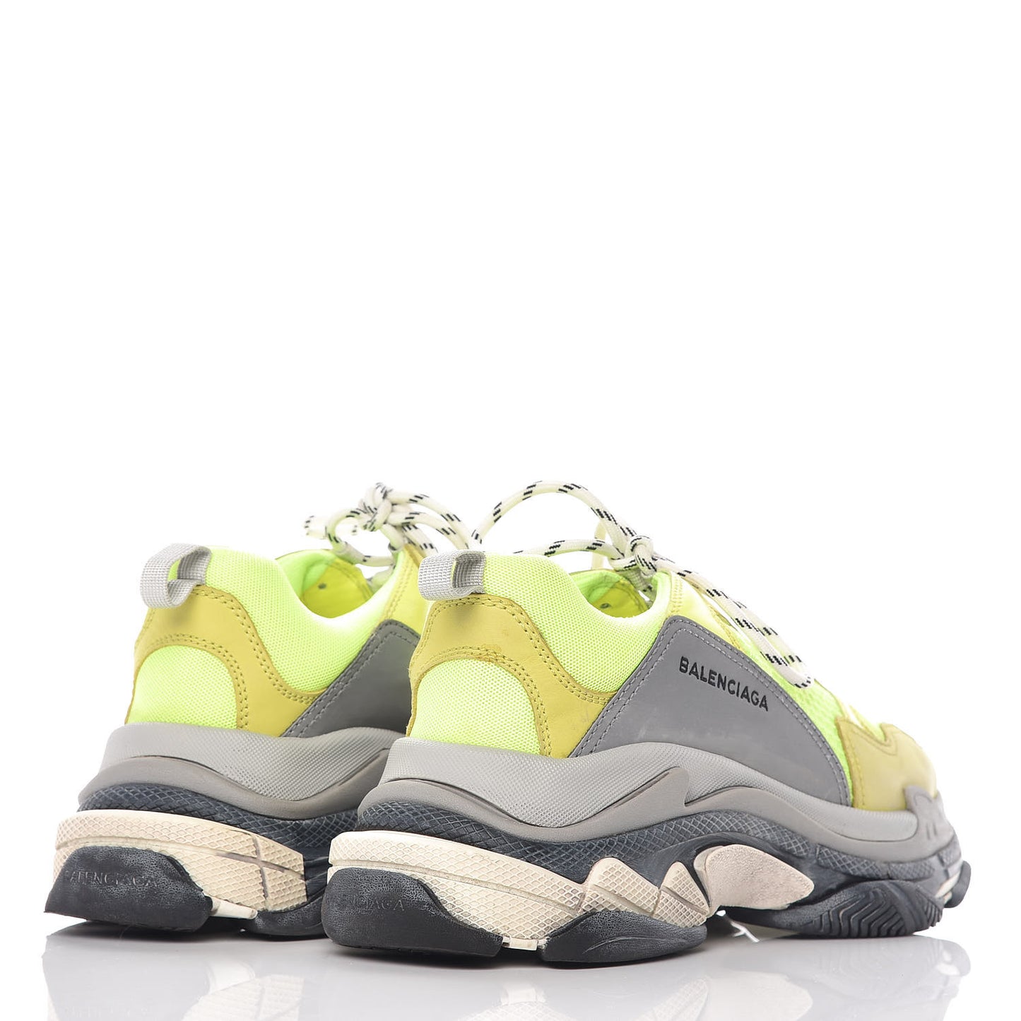 Mesh Nubuck Mens Triple S Sneakers 42 Jaune Fluo