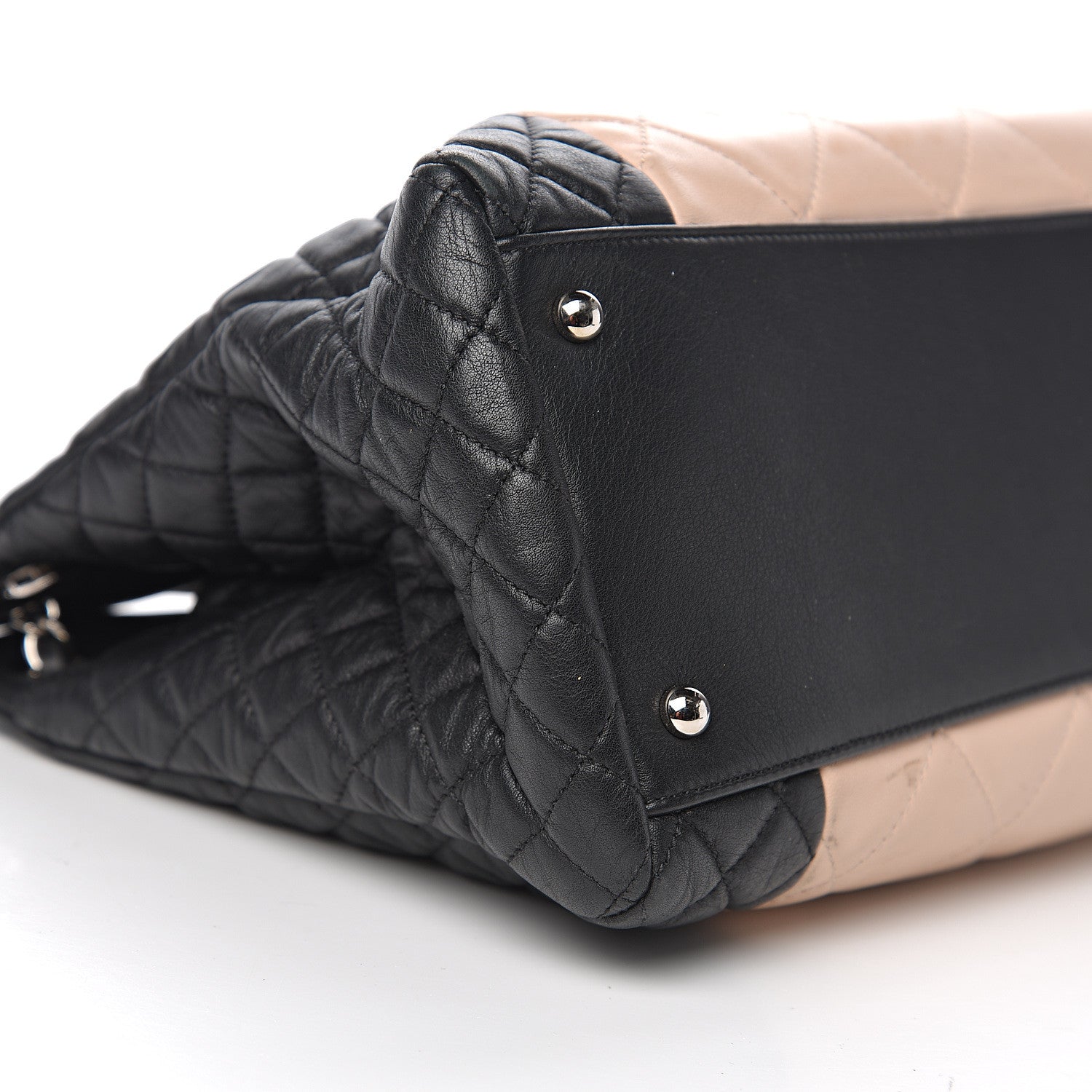 Chanel Lambskin Quilted CC Shopping Tote Black Rose Clair 8 of 15