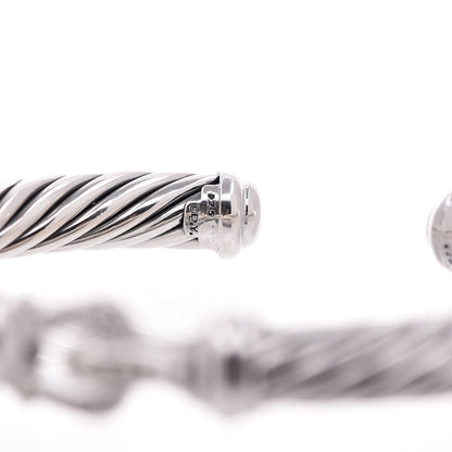 David Yurman Sterling Silver Diamond 7mm Cable Buckle Cuff Bracelet 5 of 5