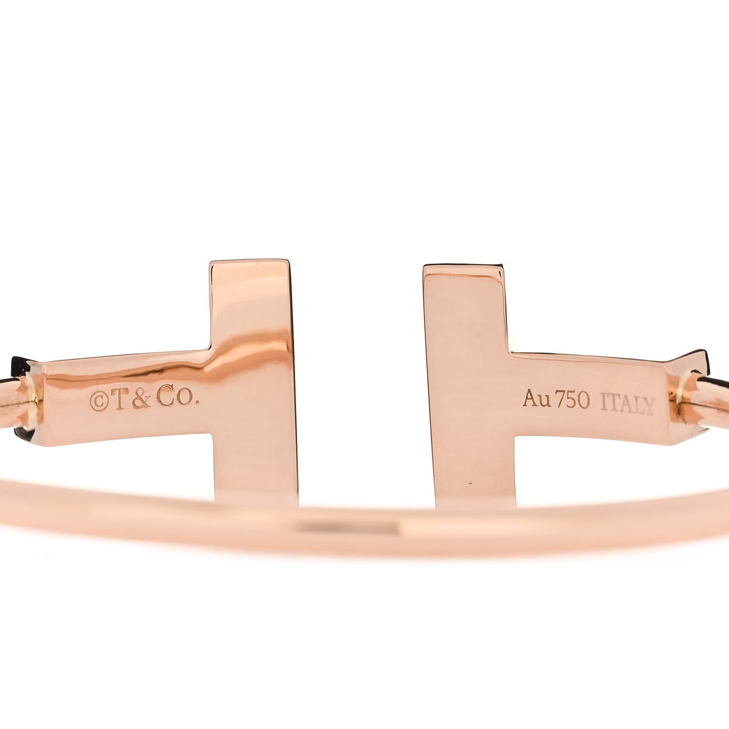 18K Rose Gold T Wide Wire Bracelet