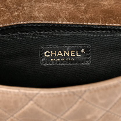 Chanel Glazed Calfskin Castle Rock Medium Flap Dark Beige 6 of 11