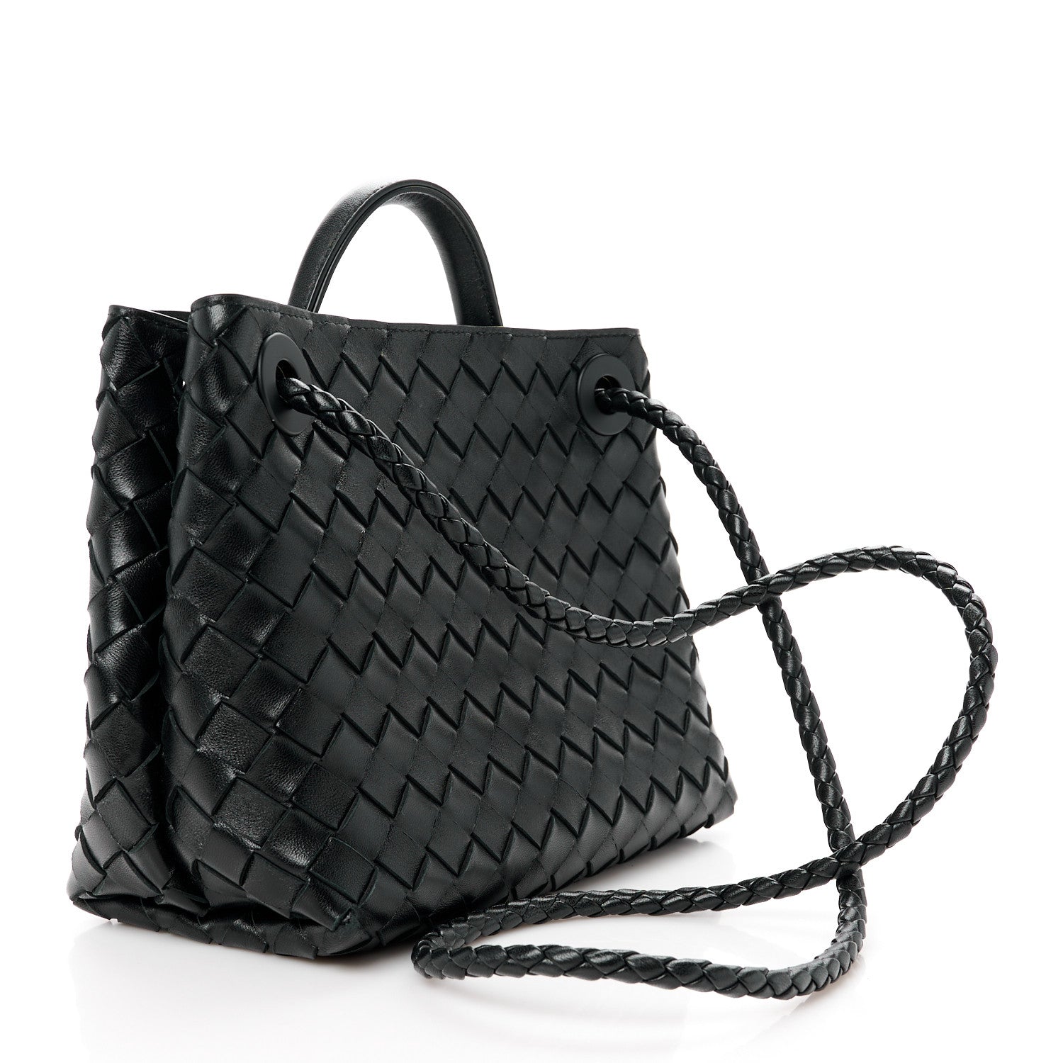 Bottega Veneta Nappa Intrecciato Small Andiamo Shoulder Bag Black 3 of 10
