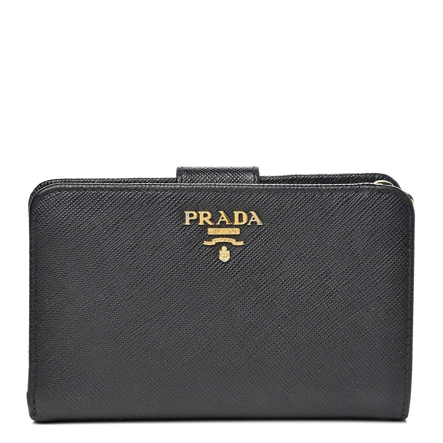 Saffiano Metal Compact Wallet Black