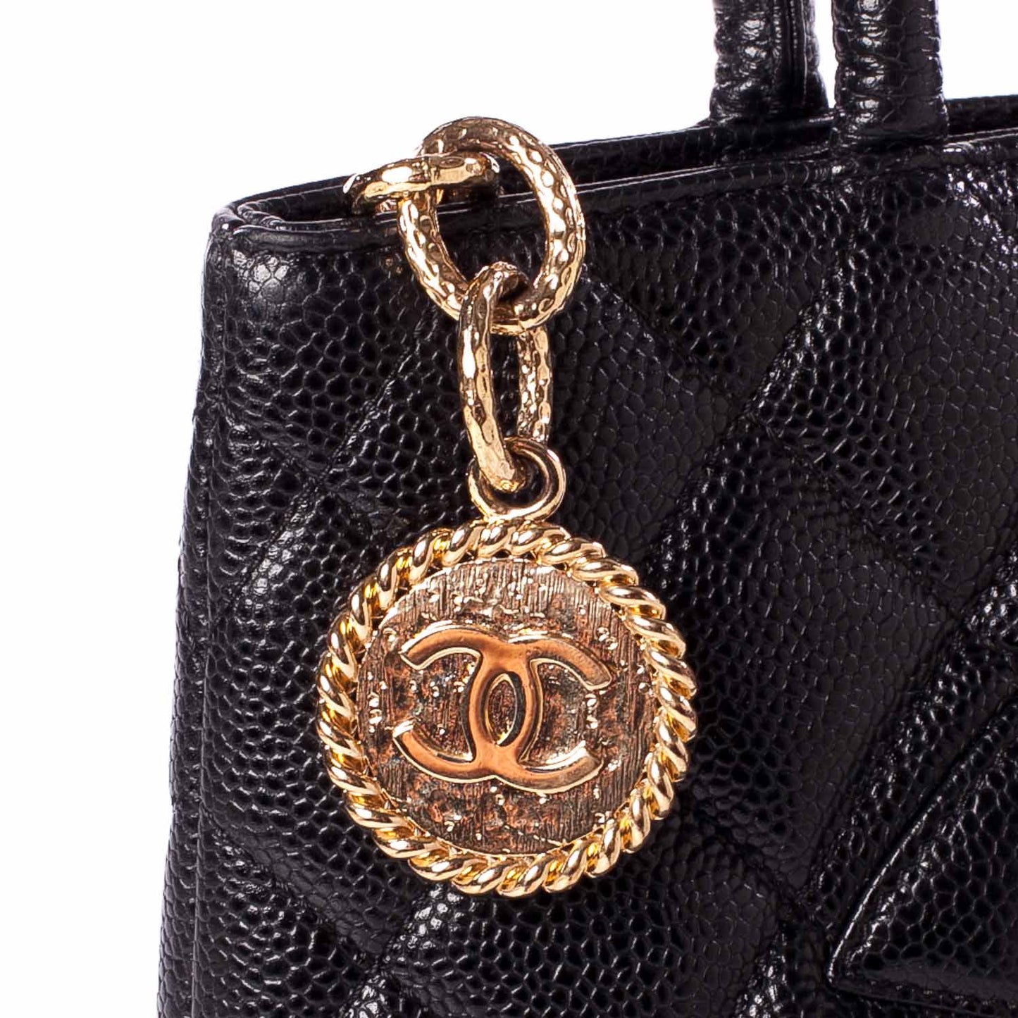 Caviar Medallion Tote Black