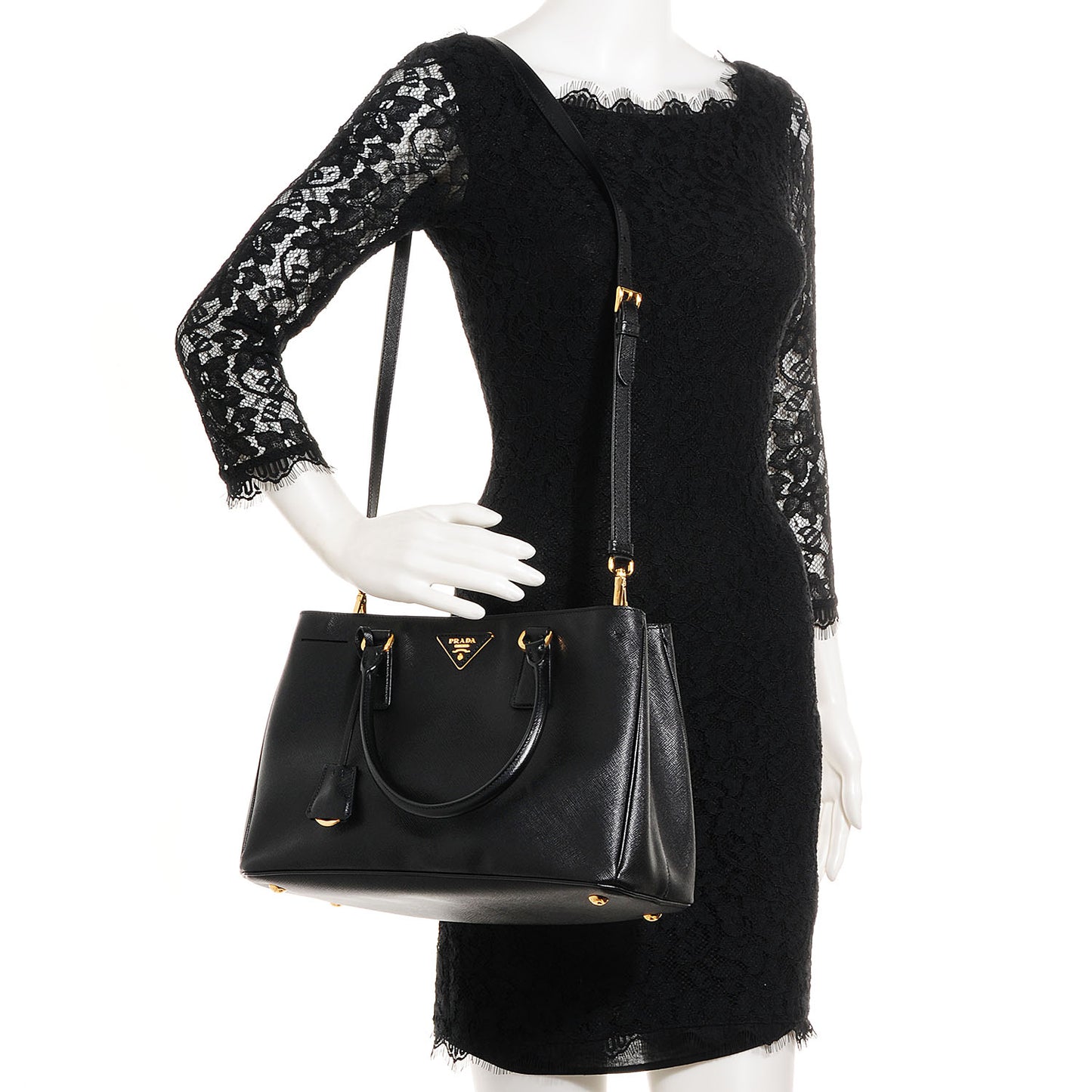 Saffiano Lux Medium Tote Nero Black