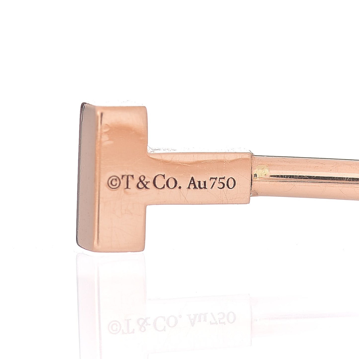 18K Rose Gold Narrow T Wire Bracelet