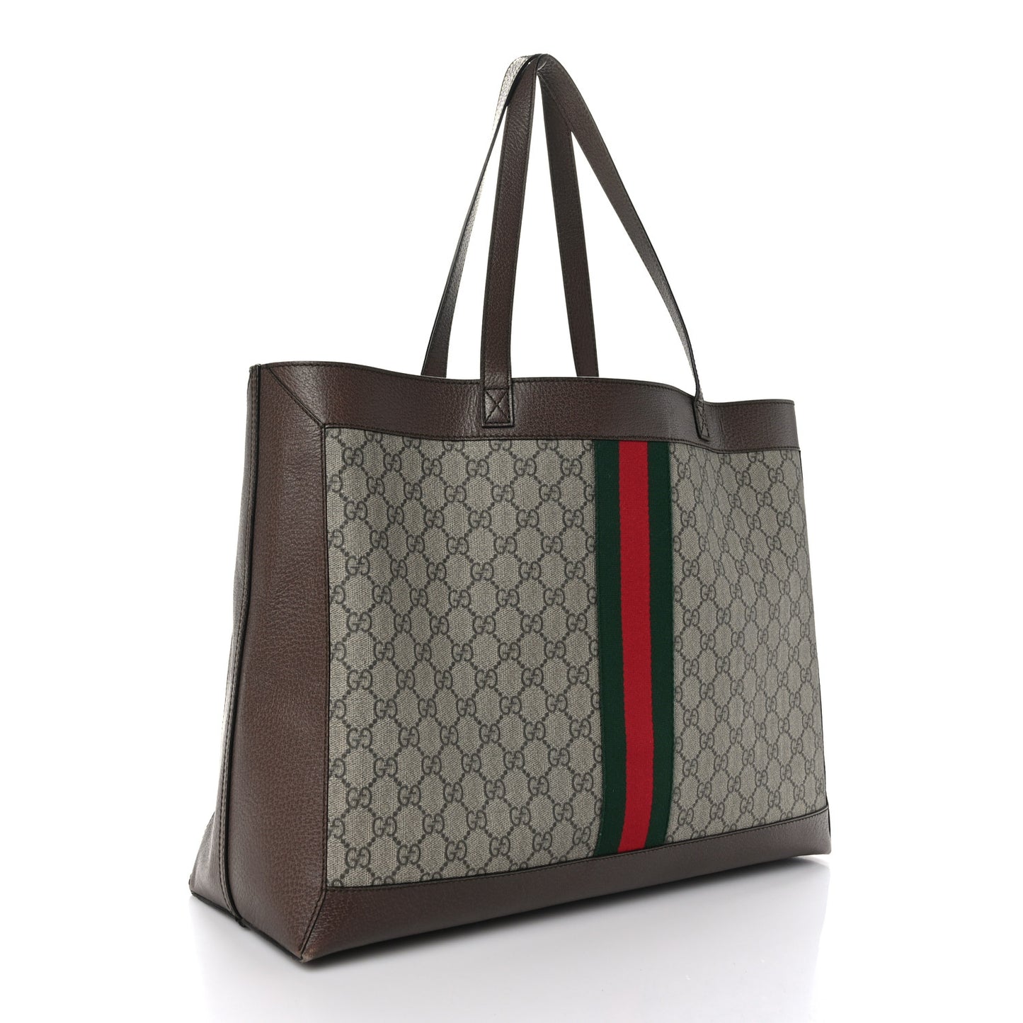GG Supreme Monogram Web Ophidia Tote Brown