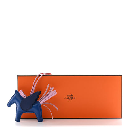 Hermes Milo Lambskin Grigri Rodeo Pegase Horse Bag Charm PM Bleu France Mauve Sylvestre Bleu Saphir 5 of 5