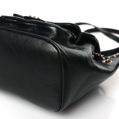 Chanel Glazed Aged Calfskin Quilted Small Duma Drawstring Backpack Black 8 of 9