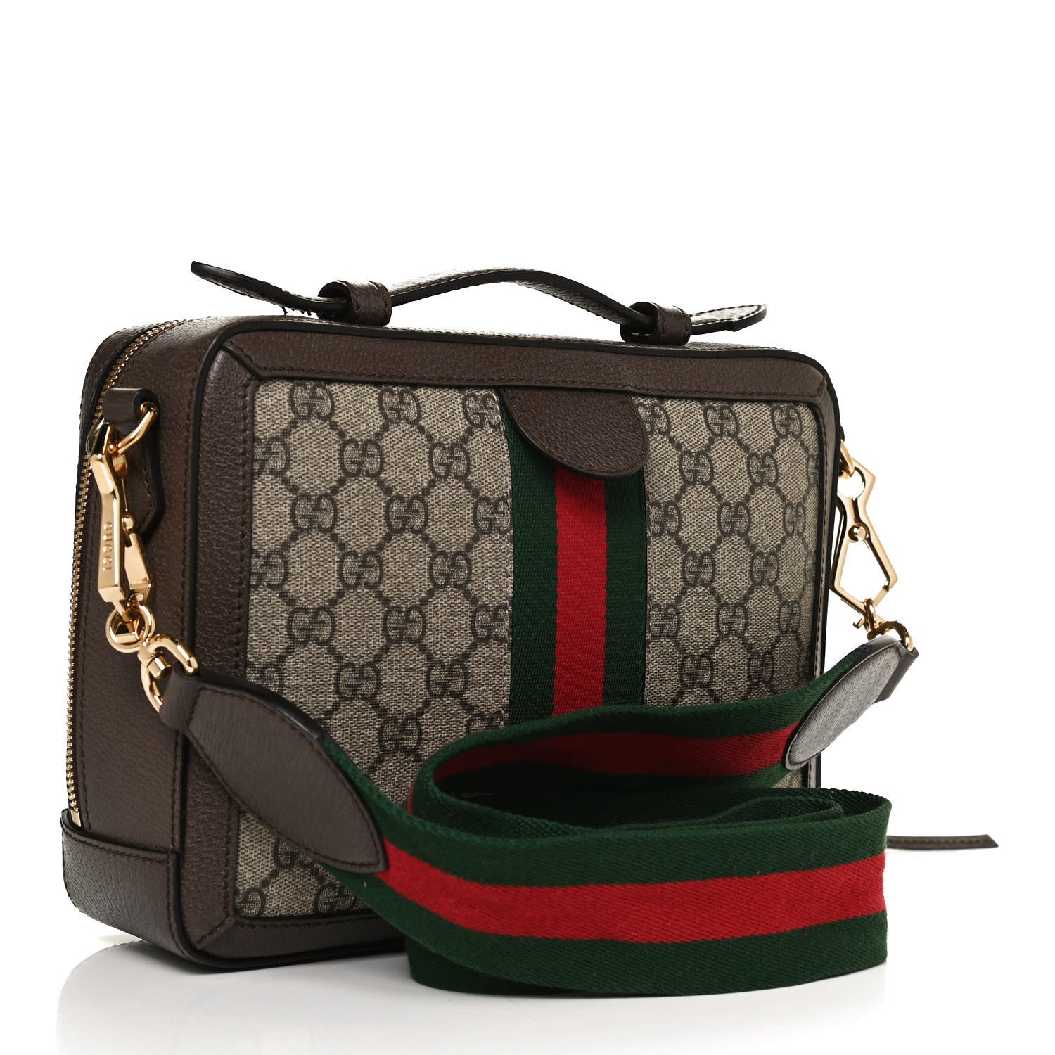 Gucci GG Supreme Web Small Ophidia Top Handle Shoulder Bag Brown 3 of 14